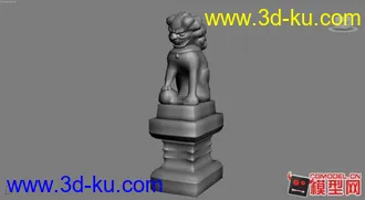 3D打印模型少林寺门口的石狮子魔心，没有材质的图片
