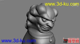 3D打印模型少林寺门口的石狮子魔心，没有材质的图片