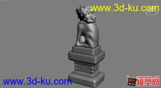 3D打印模型少林寺门口的石狮子魔心，没有材质的图片