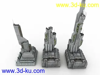 3D打印模型Stefan Morrell大师级科幻元素建筑合集的图片