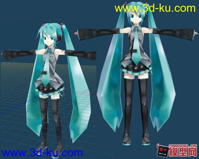 miku  初音人物模型下载   低模的图片1