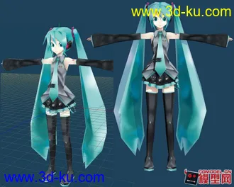 miku  初音人物模型下载   低模的图片