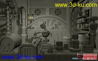 3D打印模型私人订制带卡线机器人场景高模的图片