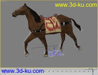 3D打印模型简模马，带骨胳(cat)与走路循环的图片