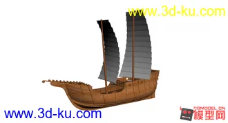 3D打印模型木质帆船的图片