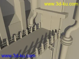 3D打印模型室外的工厂吧，课堂练习。的图片