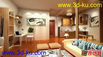 3D打印模型回馈CG，自己做的一个简单室内场景的图片