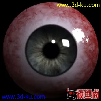 3D打印模型一个充满血丝的眼珠的材质球的图片