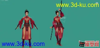 水浒女侠装模型带动作透视贴图的图片
