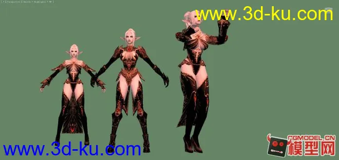 天堂2FDarkelf女黑妖模型带玩家指定动作艳光帖图的图片2