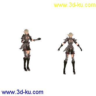 3D打印模型天堂2女角色056带标准指定动作欧陆贴图的图片