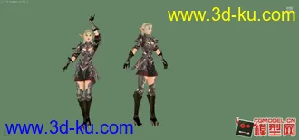 3D打印模型天堂2女角色056带标准指定动作欧陆贴图的图片