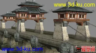 3D打印模型赤壁建筑桥，喜欢的收。。的图片