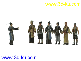 3D打印模型剑侠标准男NPC3角色标准指定动作古典贴图的图片