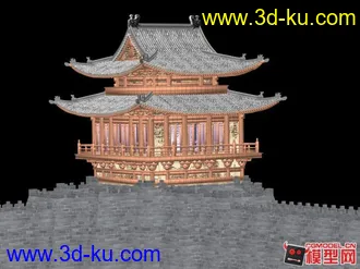 东方古建筑模型的图片