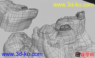 3D打印模型一组山石，适合2D等。狠精致。。的图片
