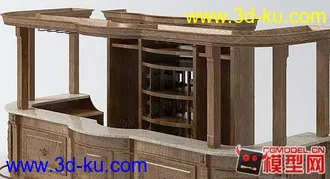 3D打印模型复古的吧台带贴图的图片
