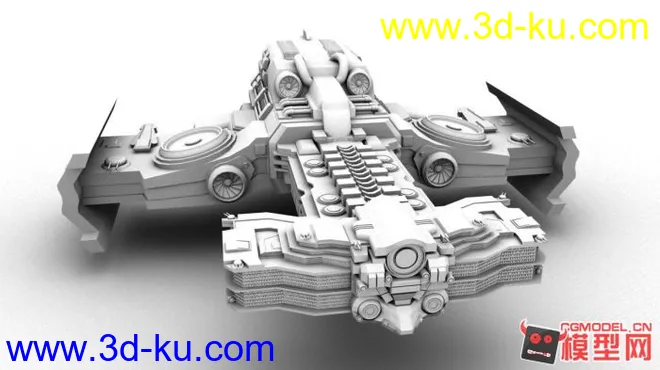 星际争霸2 休伯利安号 无材质无贴图 白模 maya模型的图片1
