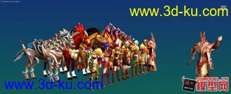 3D打印模型成吉思汗角色+NPC+坐骑带指定动作霸道帖图的图片