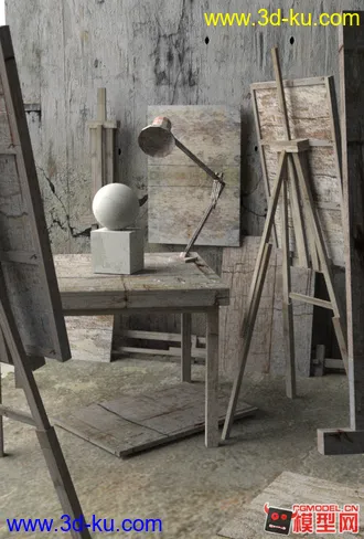 3D打印模型画室一角的图片