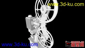 3D打印模型复古 电影 放映机 胶片机 （带材质贴图、环境、点击即可渲染）的图片