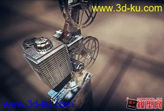3D打印模型复古 电影 放映机 胶片机 （带材质贴图、环境、点击即可渲染）的图片