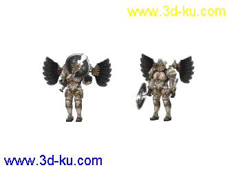 装备无敌精致的战士模型带指定动作含眩目贴图的图片