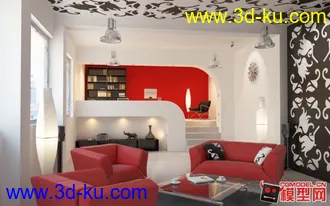 3D打印模型简约客厅的图片