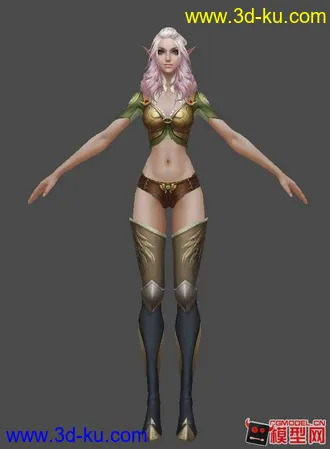 3D打印模型3dmax。非常漂亮的精灵妹子。。。。的图片