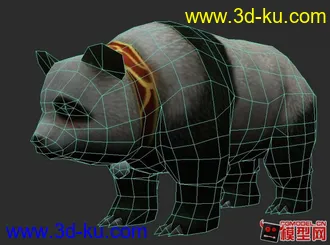 3D打印模型熊猫，，4边面。。。。底膜的图片