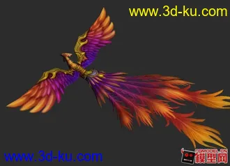 3D打印模型超漂亮凤凰坐骑，4边面的图片