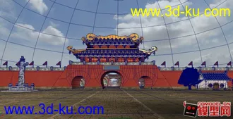 中华门场景建筑模型的图片