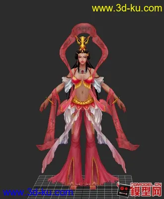 3D打印模型嫦娥。保证4边面的图片
