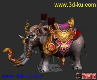 3D打印模型大象。4边面的图片
