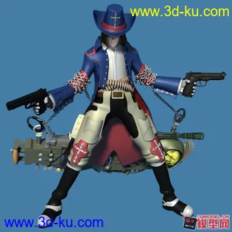 3D打印模型枪墓角色带武器的图片