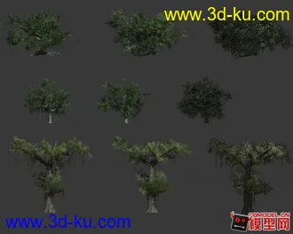 3D打印模型几颗带法线写实树的图片