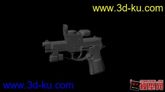 3D打印模型写实手枪带外设的图片