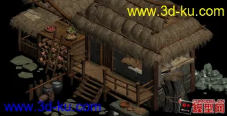 3D打印模型茅草屋的图片