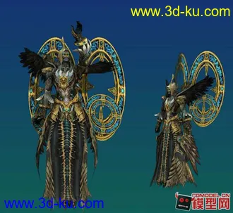 霸气外漏的巫王3D模型带动作呈符咒贴图的图片