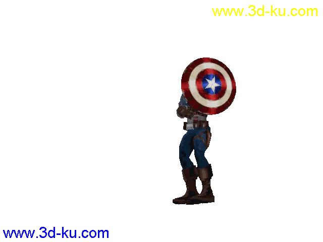 美国英雄 Capitan America 之盾牌舞军警呈帖图模型的图片1