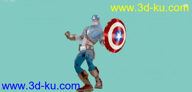 美国英雄 Capitan America 之盾牌舞军警呈帖图模型的图片2