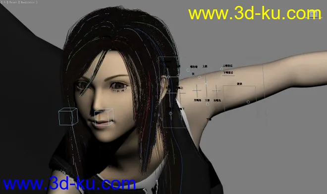 最终幻想蒂法模型，带面部表情编辑的图片1