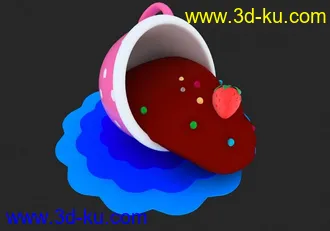 3D打印模型可爱的巧克力咖啡杯的图片