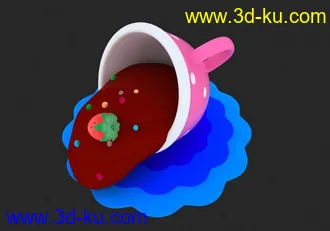 3D打印模型可爱的巧克力咖啡杯的图片