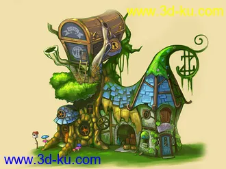 3D打印模型游戏、科幻场景、贫民居住房屋的图片