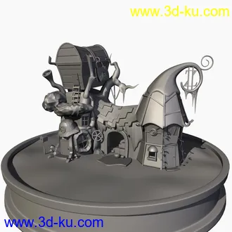 3D打印模型游戏、科幻场景、贫民居住房屋的图片