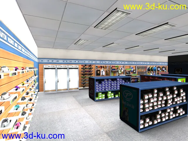 3d服装店,简模，带贴图模型的图片3