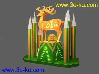 3D打印模型圣诞装饰，鹿，小景DP的图片