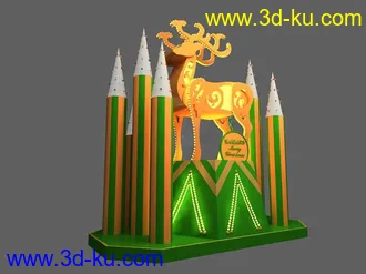 3D打印模型圣诞装饰，鹿，小景DP的图片