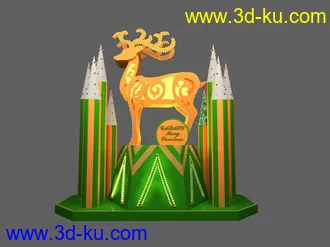 3D打印模型圣诞装饰，鹿，小景DP的图片